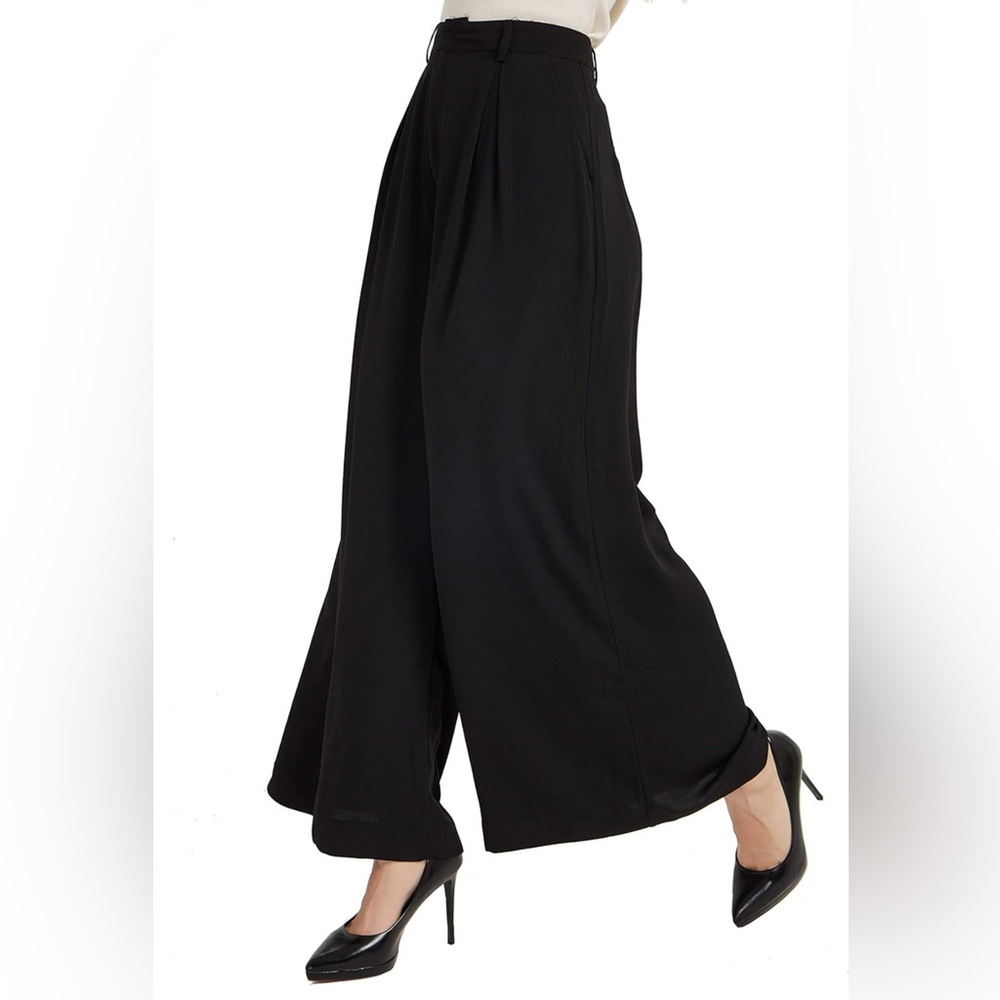 Elegant Black Wide-Leg Women's Pants